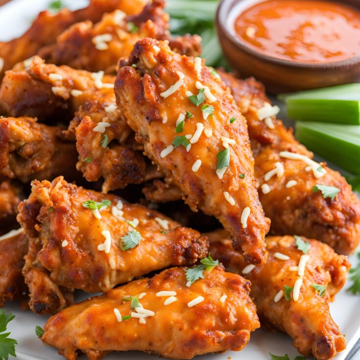 Easy Garlic Parmesan Buffalo Chicken Wings