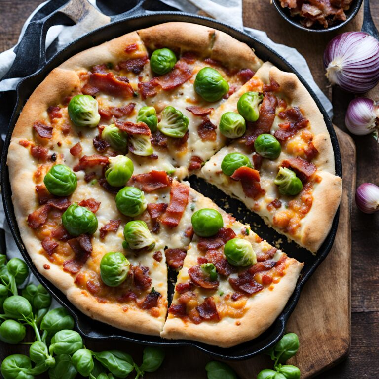 Easy Skillet Pizza with Brussels and Bacon