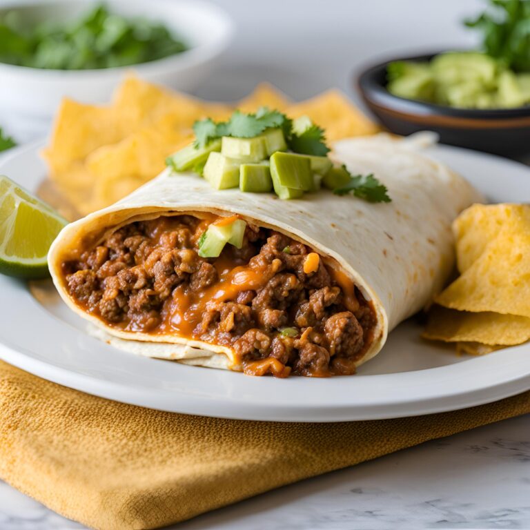 Enchilada Style Ground Beef Burritos