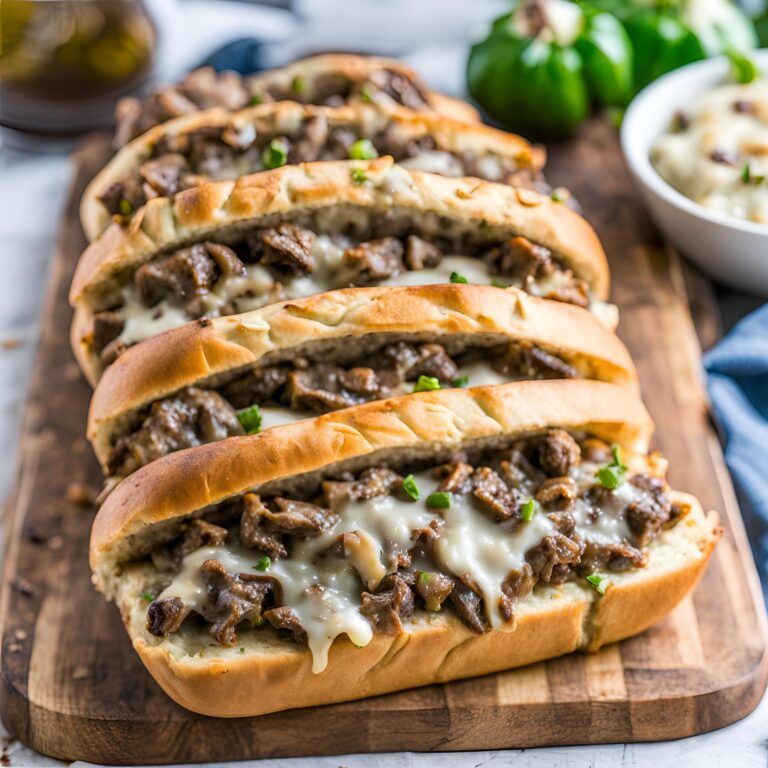 French Garlic Philly Cheesesteak Bread