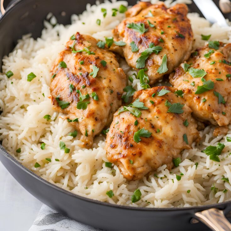 Garlic Butter Chicken with Parmesan Rice Recipe