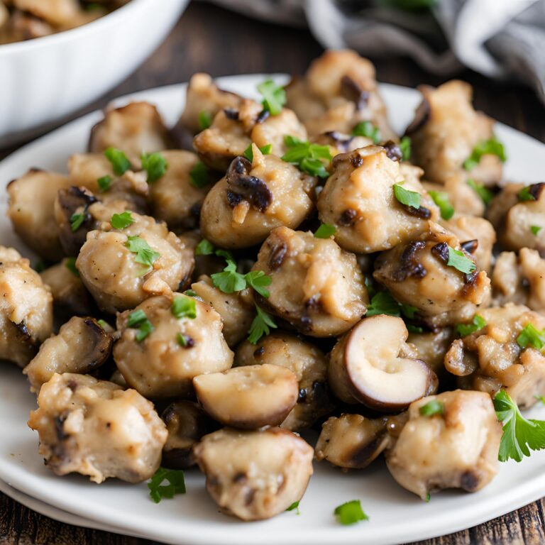 Garlic Mushroom Chicken Bites Recipe