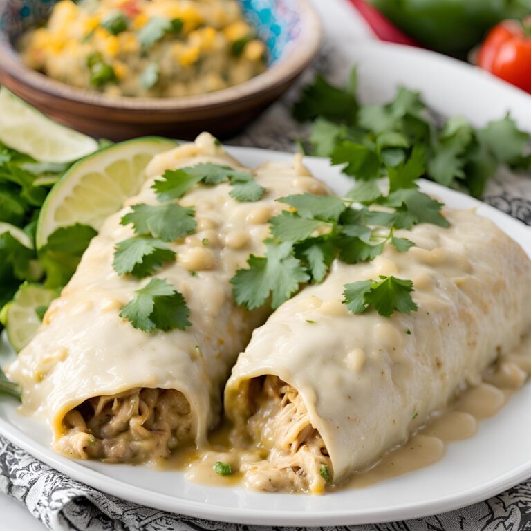 Green Chile Chicken Smothered Burritos Recipe