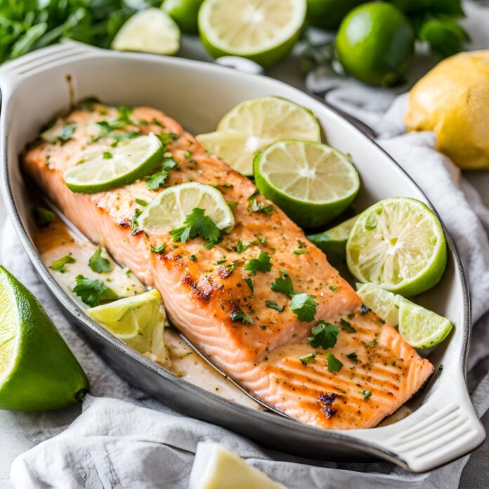 Honey-Lime Garlic Butter Baked Salmon