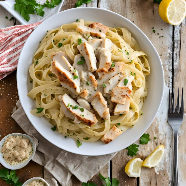 Lemon Pepper Cajun Chicken Fettuccine Alfredo