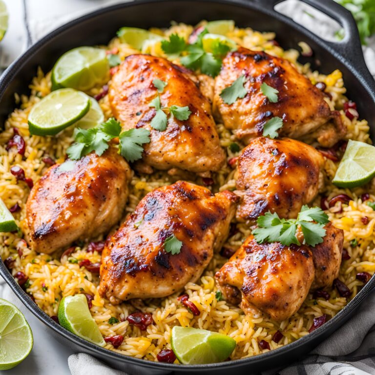 One Pan Chipotle Honey Chicken and Rice Recipe