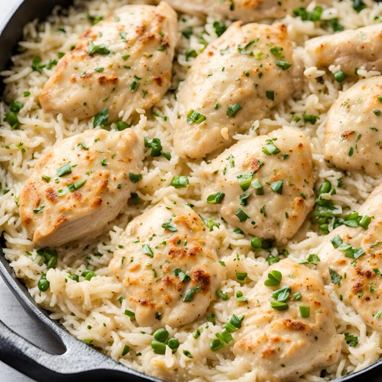 One-Pan Creamy Parmesan Chicken and Rice