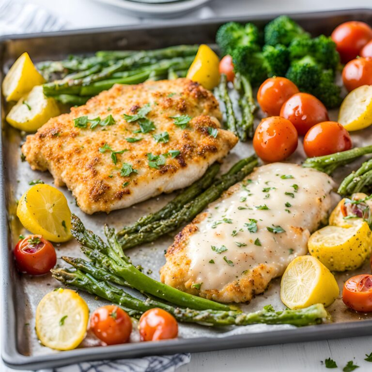 Parmesan Crusted Chicken Sheet Pan Dinner