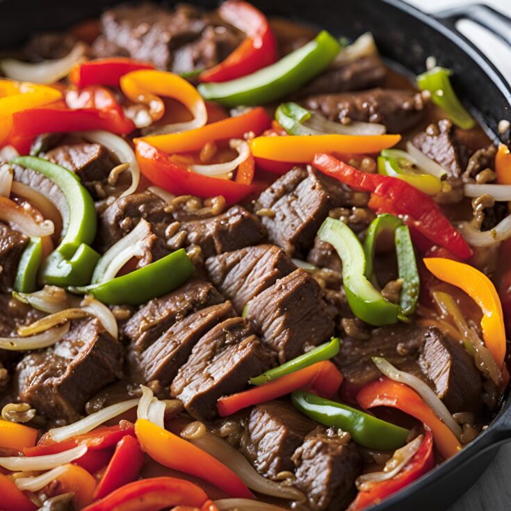 Pepper Steak with Bell Peppers and Onion