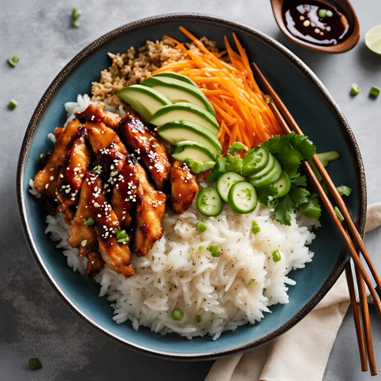 Sticky Chicken Rice Bowls Recipe