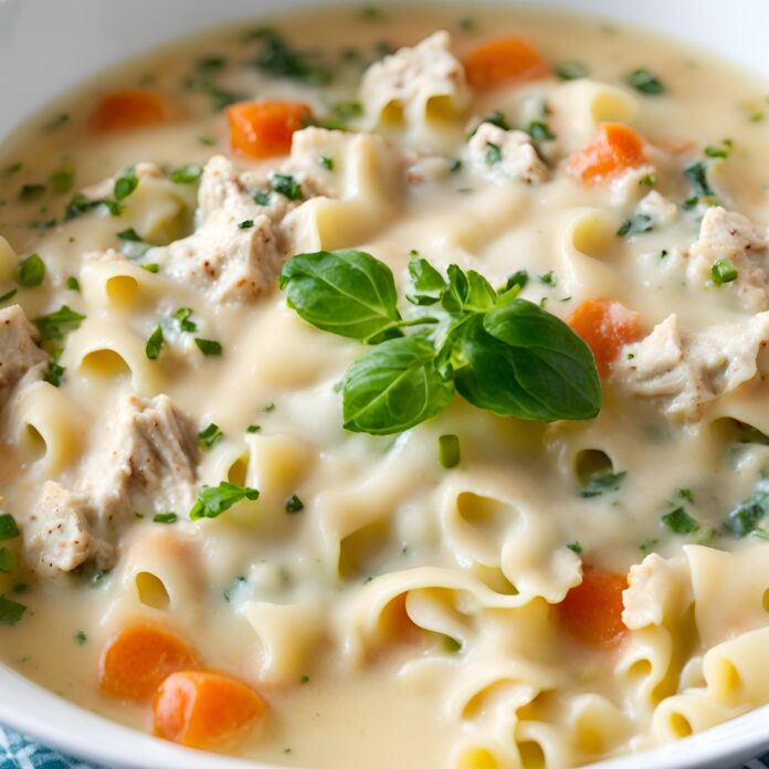 White Chicken Lasagna Soup Recipe