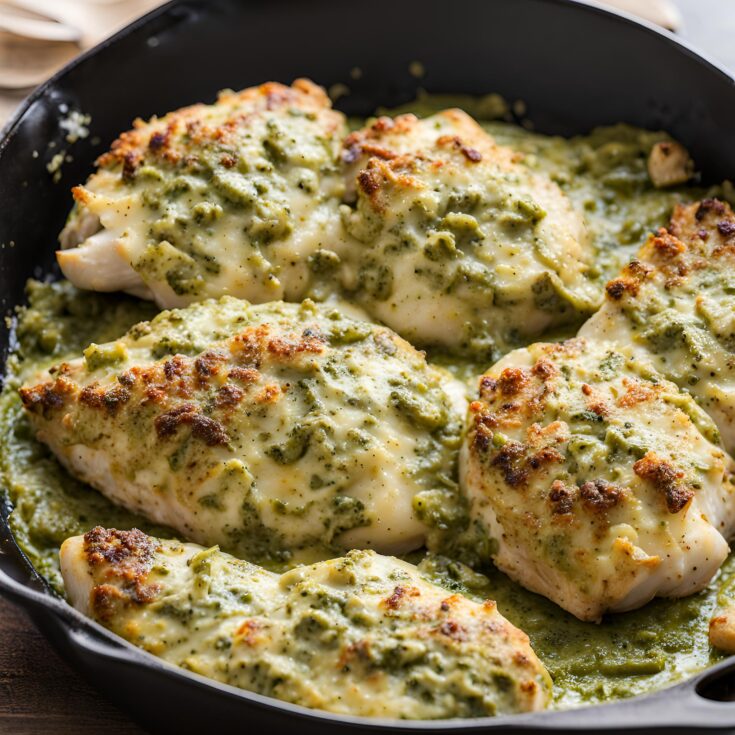 Cheesy Pesto Baked Chicken Recipe