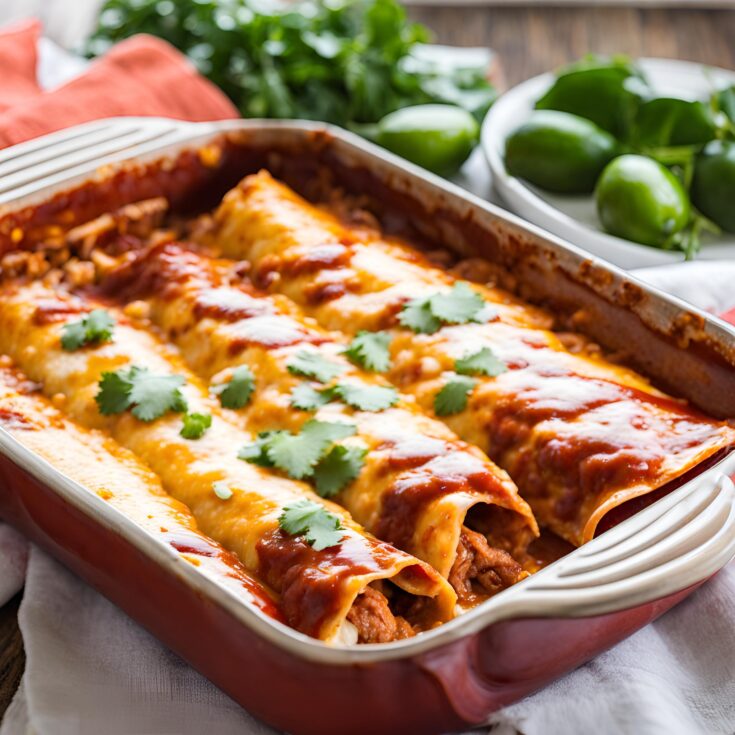 Chicken Enchiladas with Homemade Red Enchilada Sauce Recipe