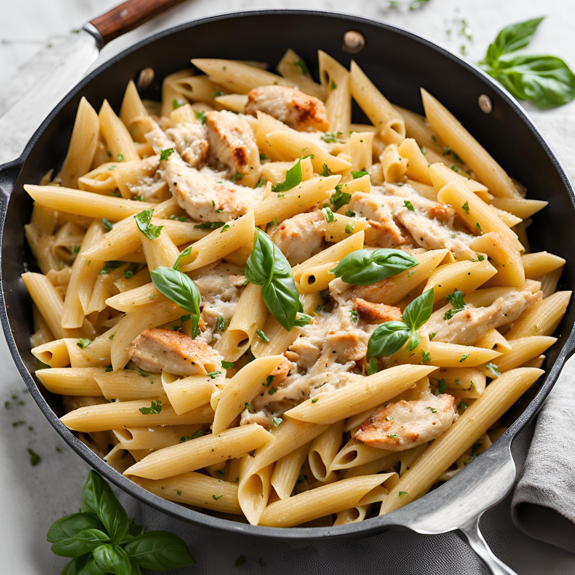 Creamy Garlic Chicken Penne Pasta