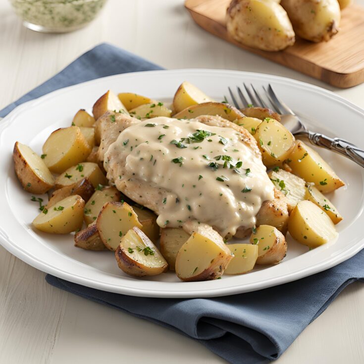 Chicken and Potatoes with Dijon Cream Sauce Recipe