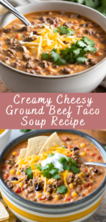 Creamy Cheesy Ground Beef Taco Soup Recipe | Cheff Recipes