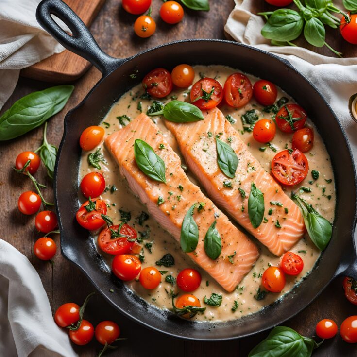 Creamy Garlic Butter Tuscan Salmon Recipe