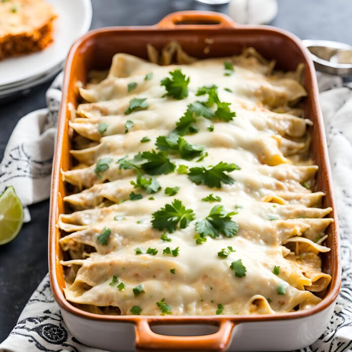 Creamy White Chicken enchiladas Casserole Recipe