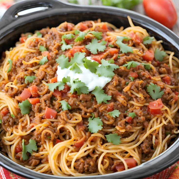 Crockpot Taco Spaghetti Recipe