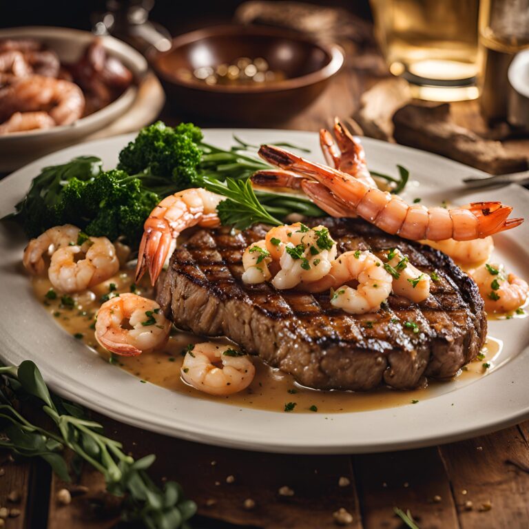 Garlic Butter Ribeye Steak And Shrimp Recipe