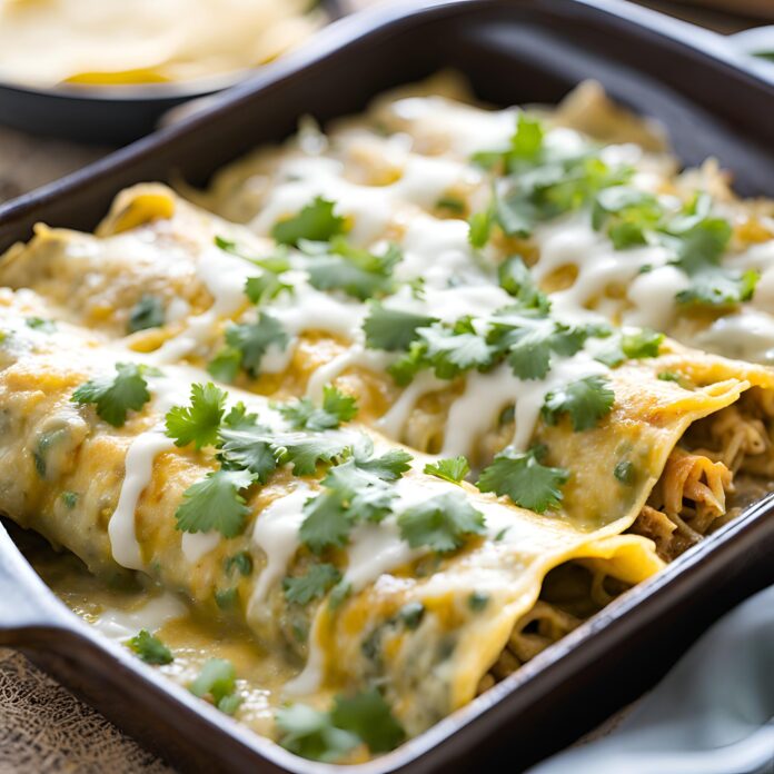 Green Chile Chicken Enchiladas Recipe