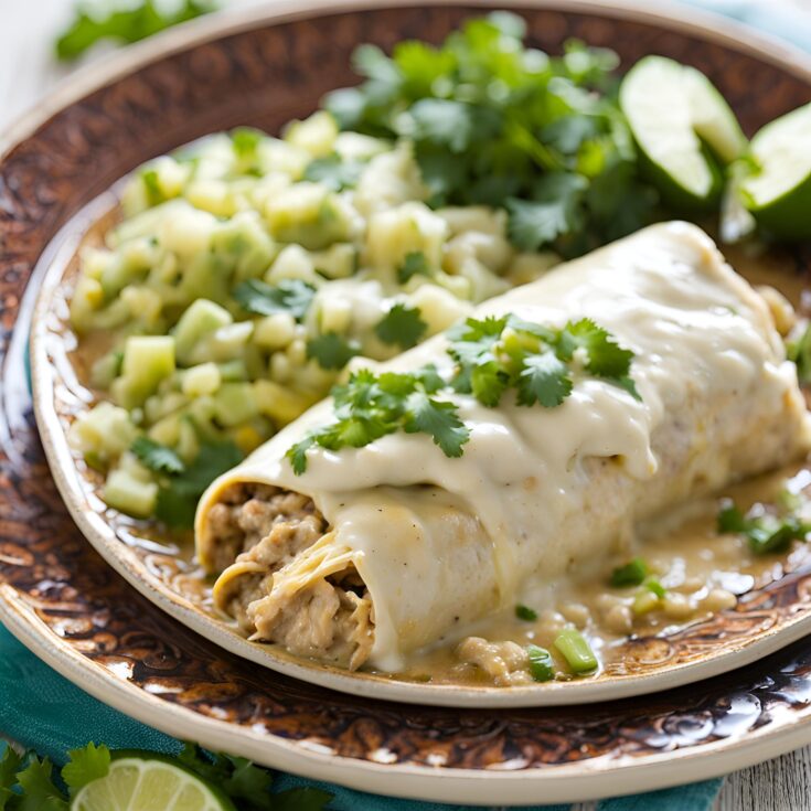 Green Chile Chicken Smothered Burritos Recipe