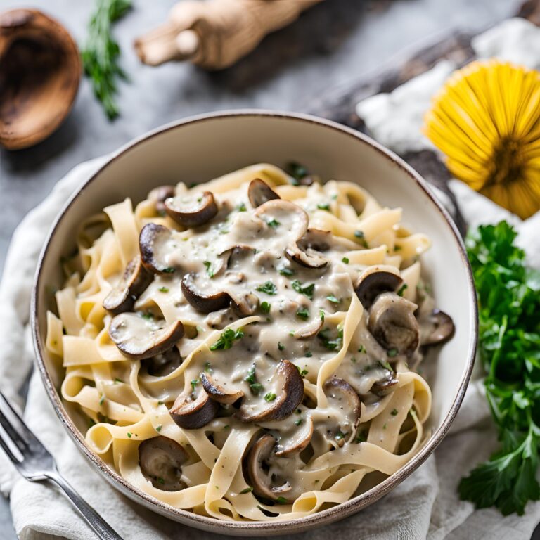 Mushroom Fettuccine Alfredo Recipe