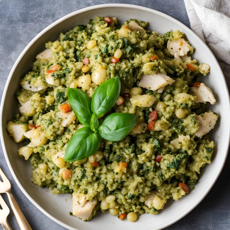 Pesto Chicken Cauliflower Rice Recipe