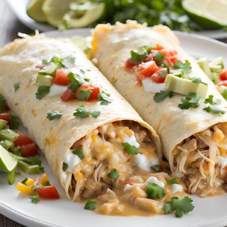 Smothered Baked Chicken Burritos Recipe