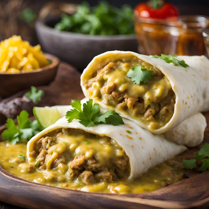 Smothered Green Chili Burritos Recipe