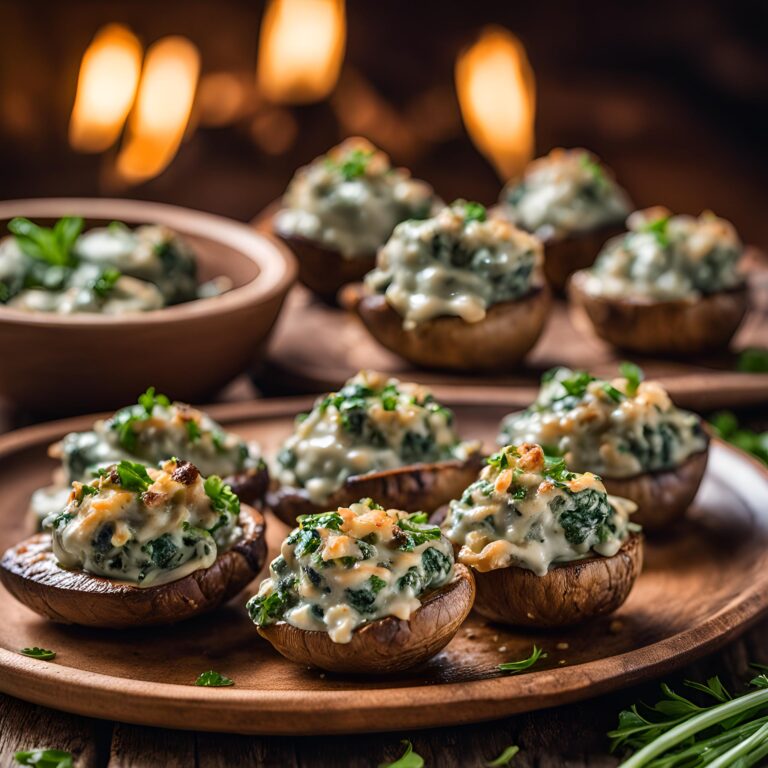 Spinach Dip Stuffed Mushrooms Recipe