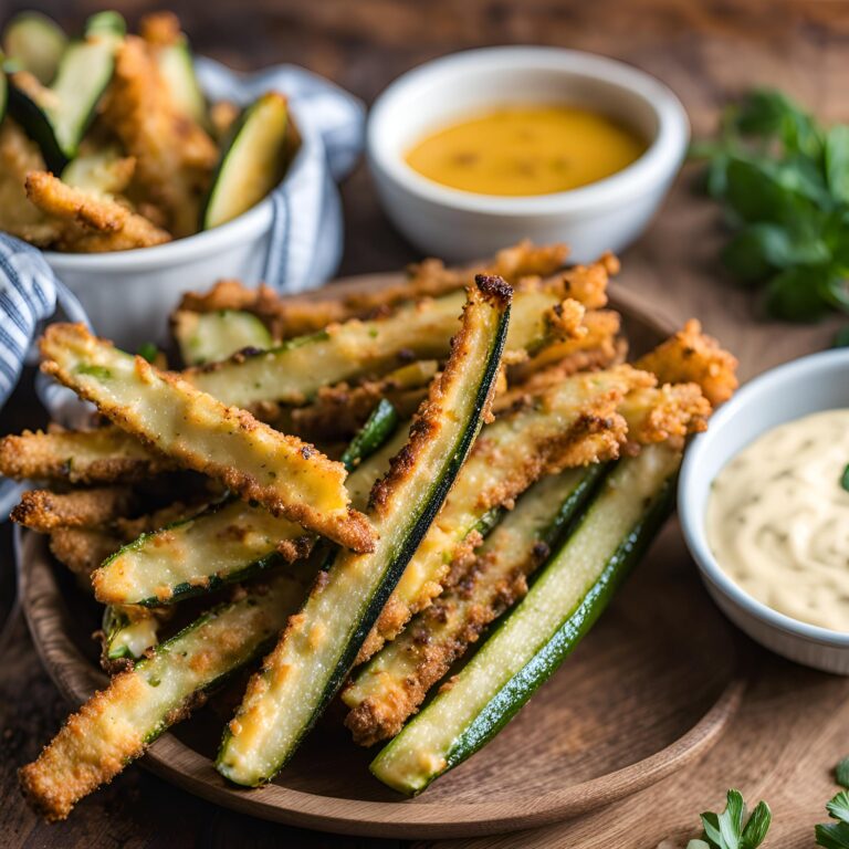 Air Fryer Zucchini Fries with Garlic Aioli Recipe