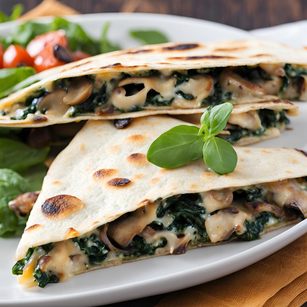 Baked Spinach Mushroom Quesadillas Recipe | Cheff Recipes
