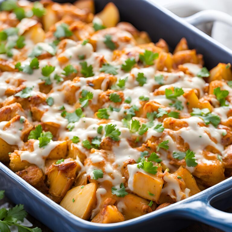 Buffalo Chicken Roasted Potato Bake Recipe