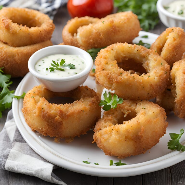 Cheesy Stuffed Mozzarella Onion Rings Recipe