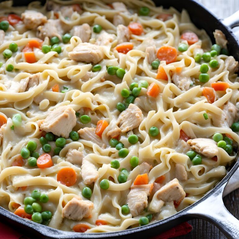 Chicken Pot Pie Noodle Skillet Recipe