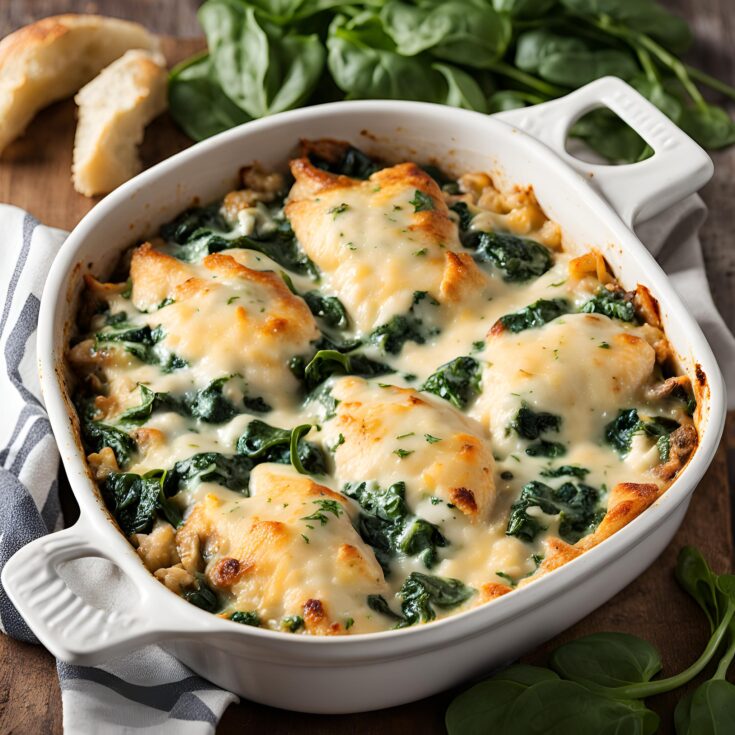 Chicken and Spinach Casserole with Cream Cheese Recipe