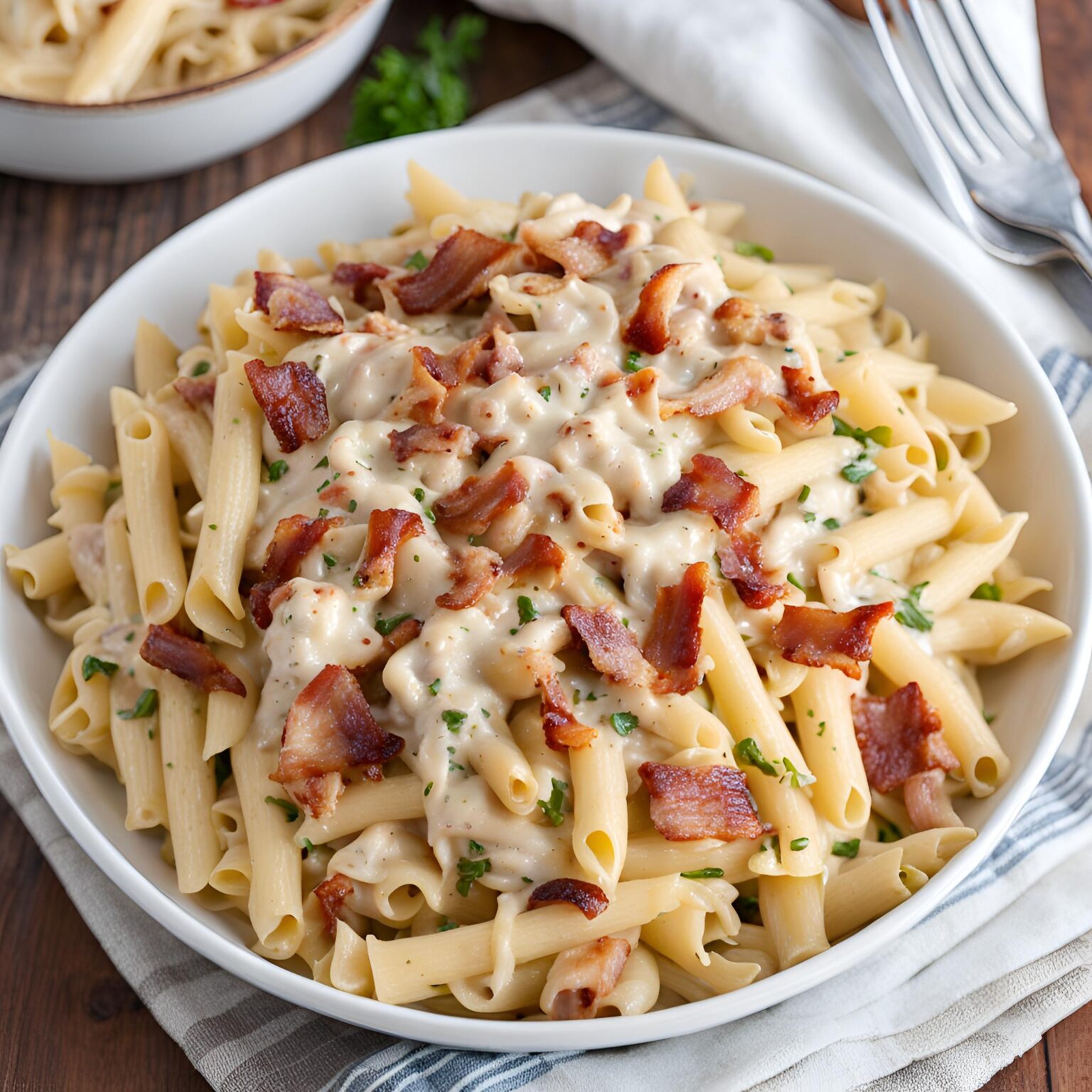 Cream Cheese Bacon Chicken Pasta Recipe | Cheff Recipes