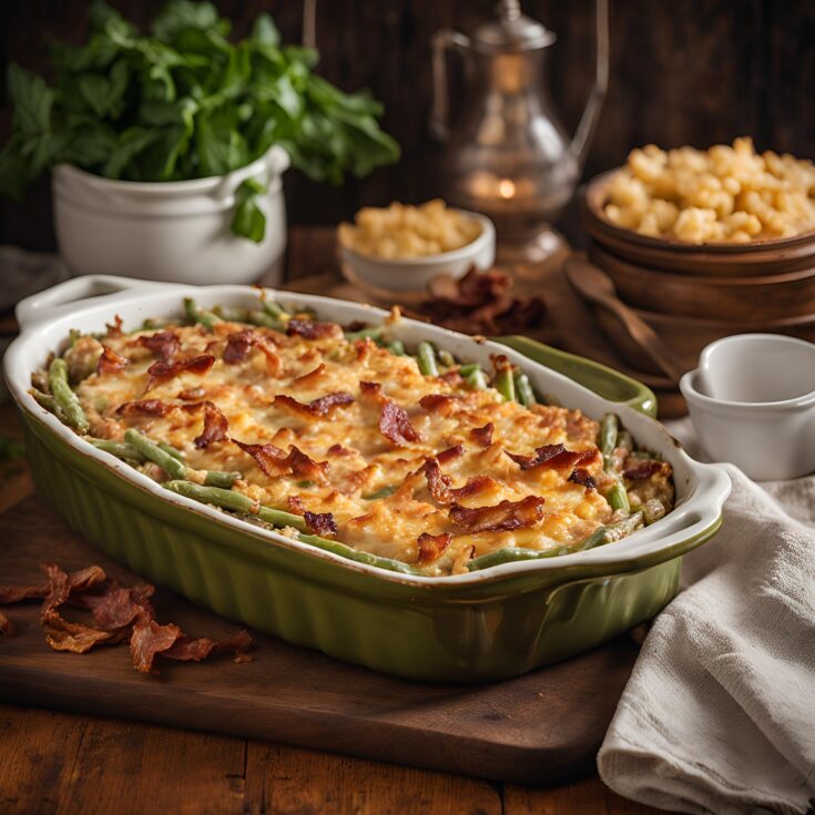 Cream Cheese and Bacon Green Bean Casserole Recipe