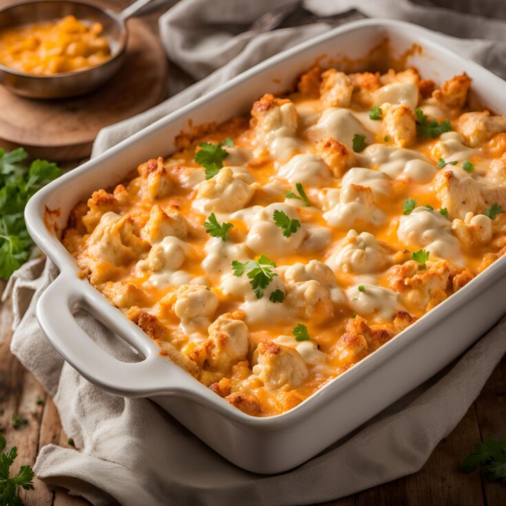 Creamy Buffalo Chicken Cauliflower Casserole Recipe