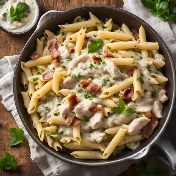 Creamy Chicken Bacon Ranch Pasta Recipe