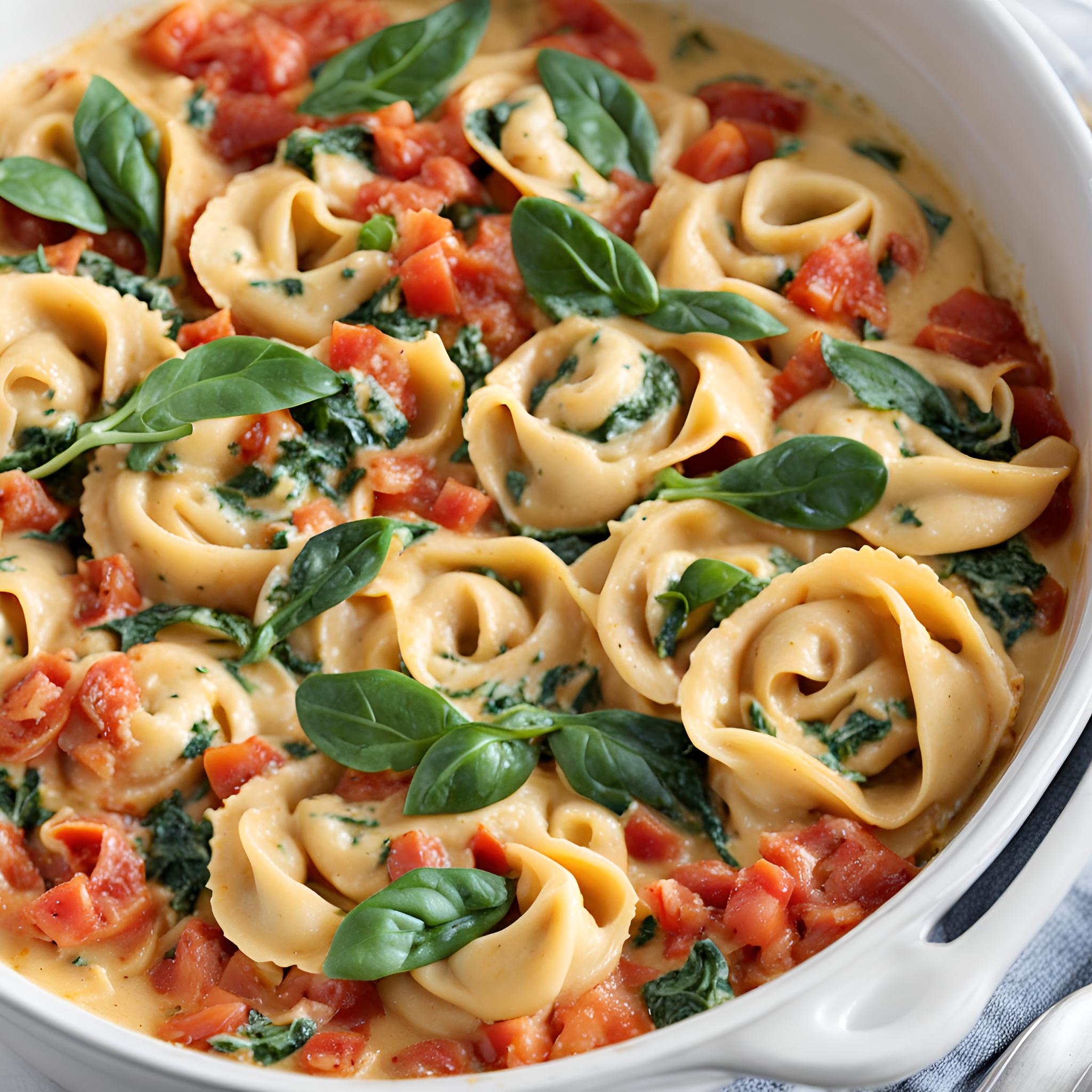 Creamy Spinach Tomato Tortellini Recipe | Cheff Recipes
