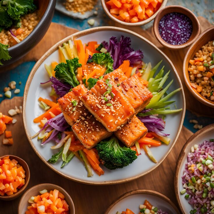 Crispy Bang Bang Salmon Bites Bowls Recipe