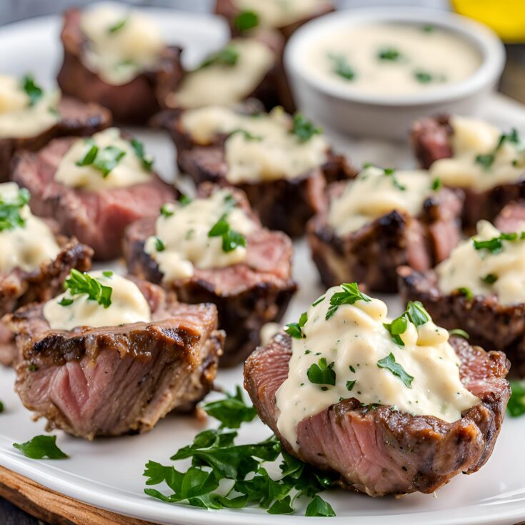 Garlic Butter Steak Bites with Parmesan Cream Sauce Recipe