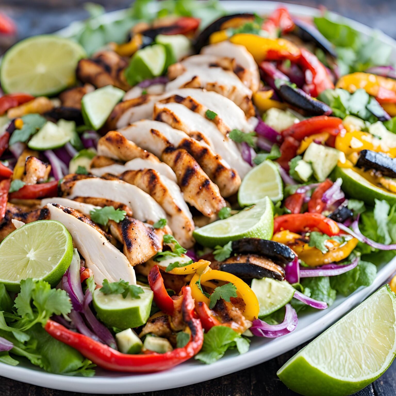 Grilled Chili Lime Chicken Fajita Salad Recipe | Cheff Recipes