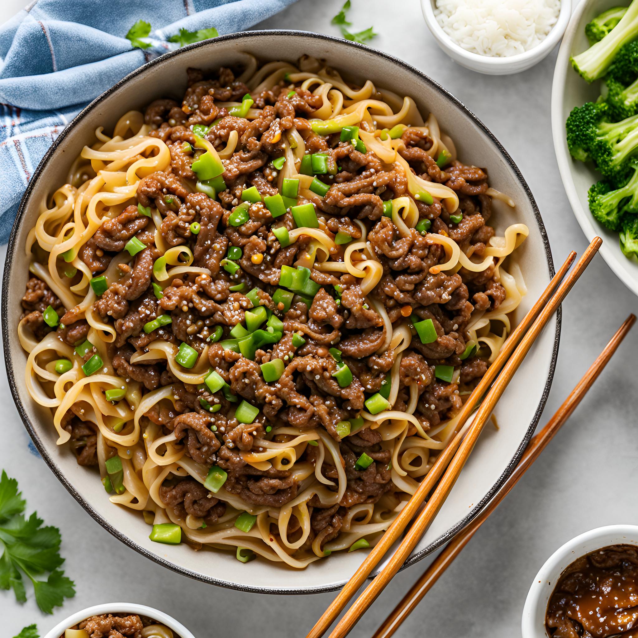 Ground Beef Mongolian Noodles Recipe Cheff Recipes