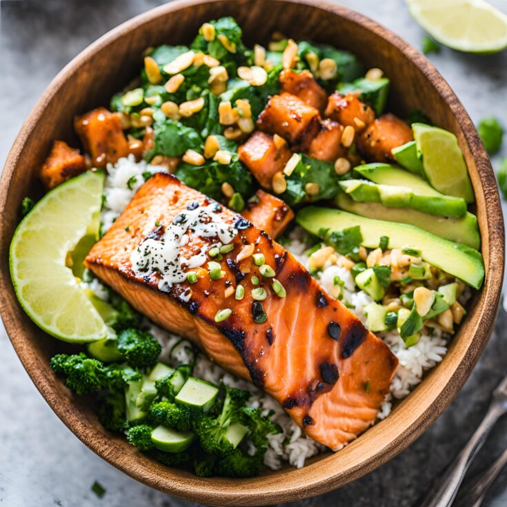 Honey Sriracha Salmon Bowls Recipe