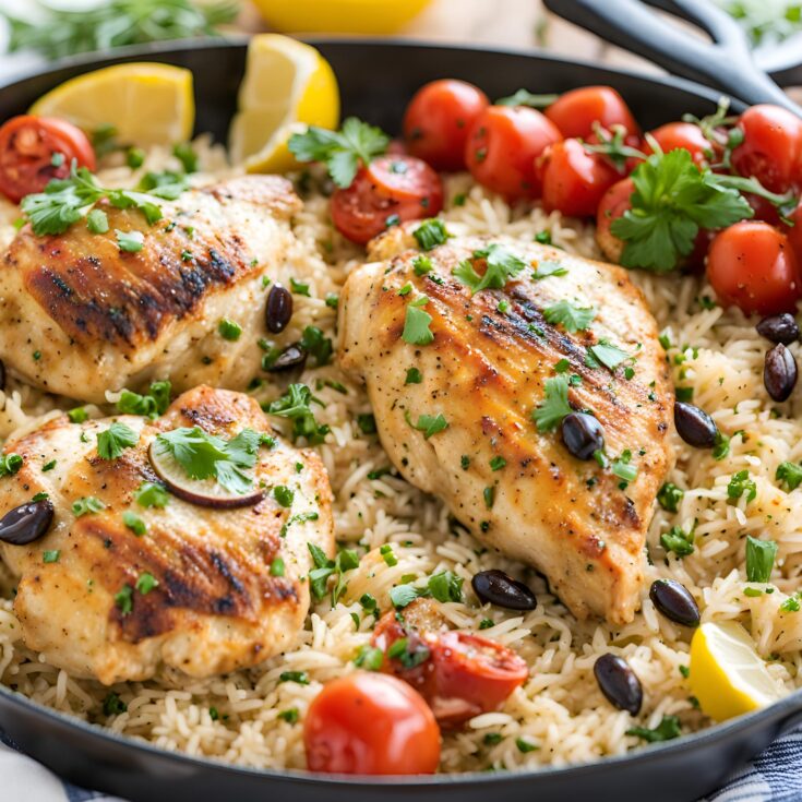 One Pan Mediterranean Chicken and Rice Recipe