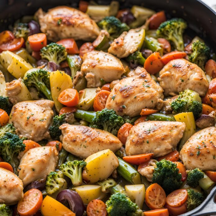 One Pot Chicken and Vegetables Skillet Recipe