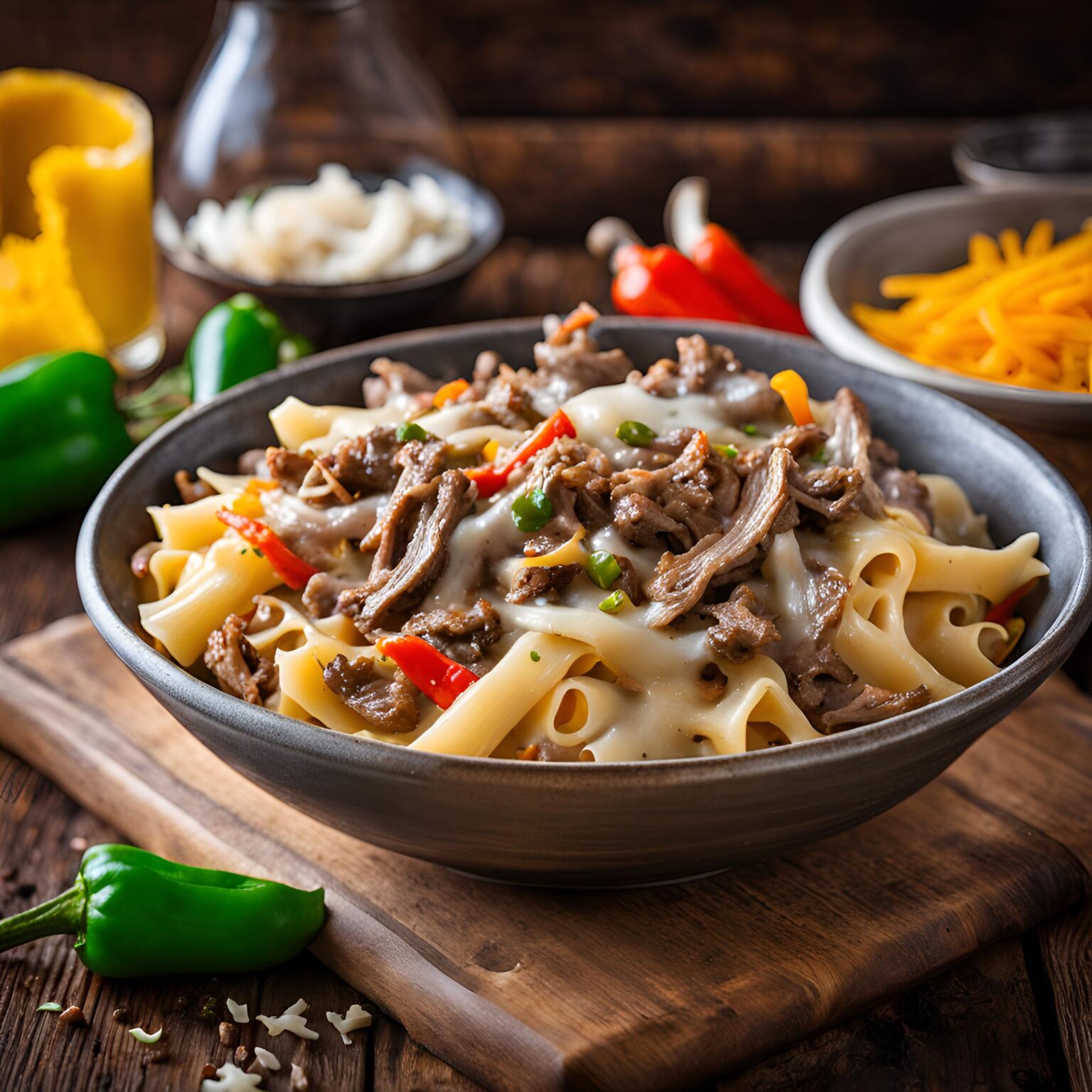 Philly Cheesesteak Pasta Recipe | Cheff Recipes
